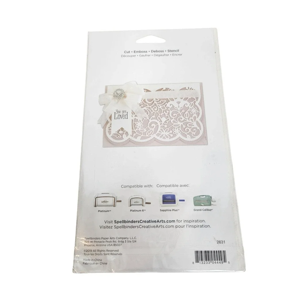 Spellbinders Candlewick Lace Card Front Metal Cutting Dies S5-402 2pc Craft Set